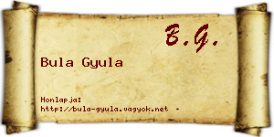 Bula Gyula névjegykártya
