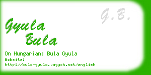 gyula bula business card